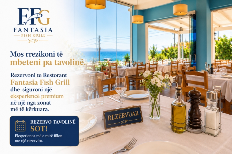 Mos rrezikoni të mbeteni pa tavolinë. Rezervoni te Restorant Fantasia Fish Grill dhe siguroni një eksperiencë premium në një nga zonat më të kërkuara.