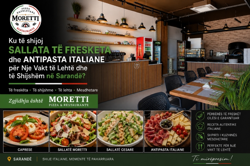 Ku të shijoj Sallata të Fresketa dhe Antipasta Italiane për Nje Vakt të Lehtë dhe të Shijshëm në Sarandë?